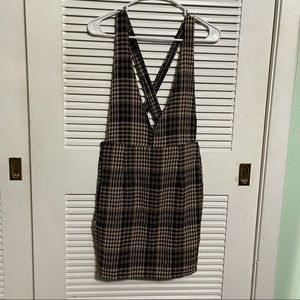 Women’s Plaid Brown/White Jump Suit: Size XS